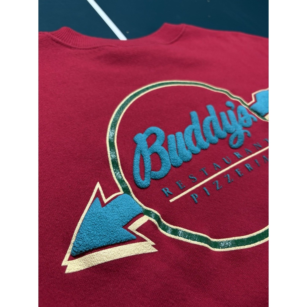 Vintage Buddy's Pizzeria Crewneck Sweatshirt Men XL Puff Print Detroit Pizza 80s - Picture 8 of 10